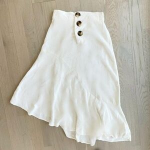Elegant White Button-Front Women's Skirt